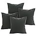 Deconovo Faux Linen Pillow Covers Decorative Pillow Case Cushion Cover for Sofa 18 x 18 Inch Dark Grey Set Of 4 No Pillow Insert