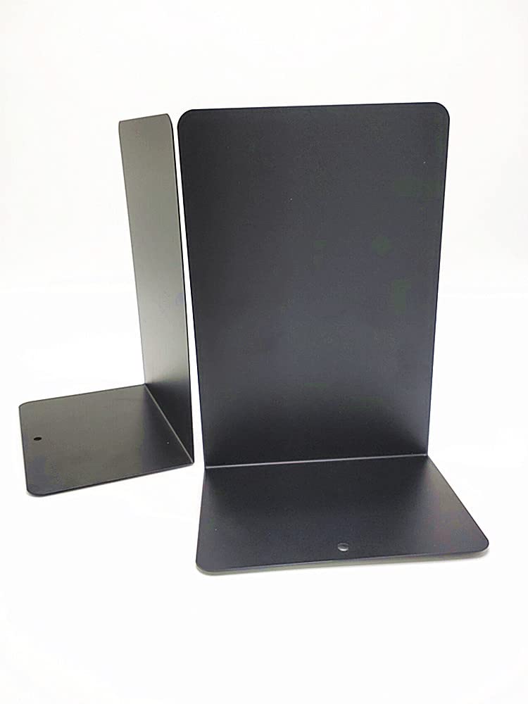 Metal Bookends - 1 Pair Heavy Duty Book Stoppers for Home Office and School (7.7 * 5.3 * 3.8in)