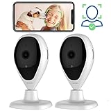 Dog Cameras, HUGOAI WiFi Pet Monitor 1080P Home Security Camera with Phone App with Speaker, Indoor Cameras with Facial Recognition, Motion Detection, Night Vision, 2-Way Audio for Pet Dog Cat