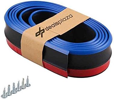 Dealsplaza Universal, Front Bumper Lip Chin Spoiler, car Splitter lip, rubber, protector waterproof spoiler (2.5 meters, Black W/Blue