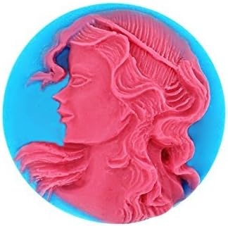 Smiling woman's profile relief-style soap mold