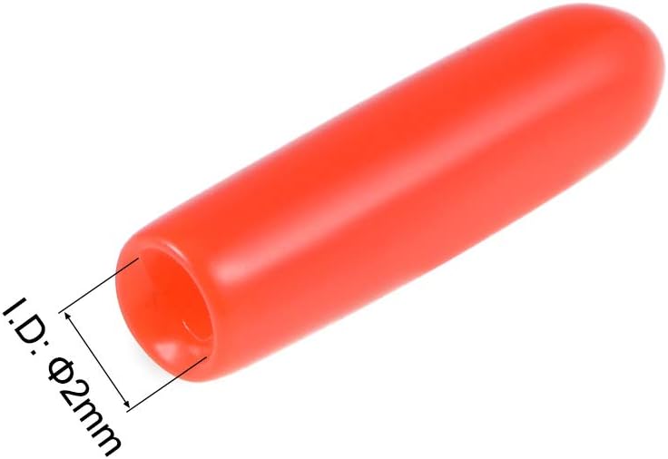 sourcing map 100pcs Rubber End Caps 2mm ID Vinyl Round Tube Bolt Cap Cover Thread Protectors Red - Image 4