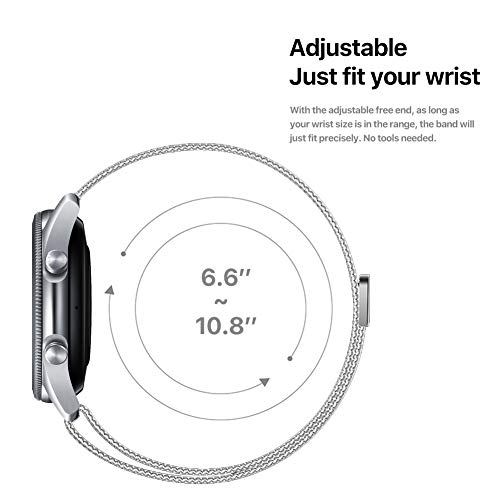 Steel Mesh Band for Galaxy Watch 3 Band 45mm, Classic Stainless Steel