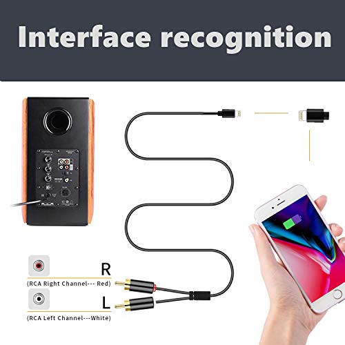 2 RCA Car Audio Aux in Cable, Stereo Y Splitter Adapter Compatible with i-Phone i-Pod i-Pad 8p Lighting Port for Toyota Honda Infiniti Ford Audi Jeep Dodge Mazda Nissan KIA, 2M