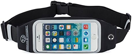 Synergy Touch Screen Waterproof Running Belt with Night Reflectors for Iphones, Samsungs and Smart Phones (Black, 5.5 inch)