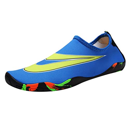 KESEELY Men Wome Beach Swimming Shoes Water Barefoot Quick Dry Aqua Shoes Splice Color Soft Stretch Fabric Diving Shoes