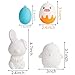 WATINC 16 Pcs DIY Easter Eggs Squishy Bunny Chicks Medium Soft White Squishy Cream Scented Slow Rising Stress Relief Kawaii Simulation Lovely Toys Key Chains Phone Straps Bonus Emoji Stickers
