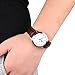 Orange Wrist Watch Brown Leather Band Casual Classic Analog Quartz Waterproof Watch with 36 mm Stainless Steel Case