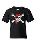 Artix Jolly Roger Skull Crossbones Youth's Unisex T-Shirt Pirate Flag Shirts