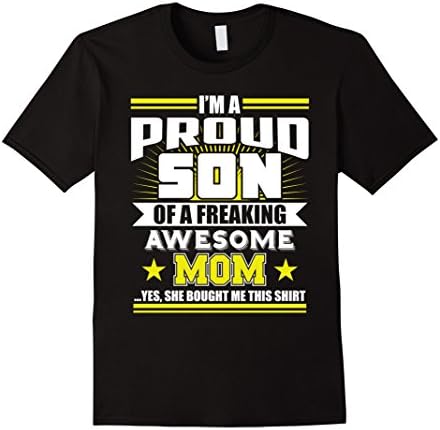Mens I am a proud Son of a freaking awesome Mom Shirt 2XL Black