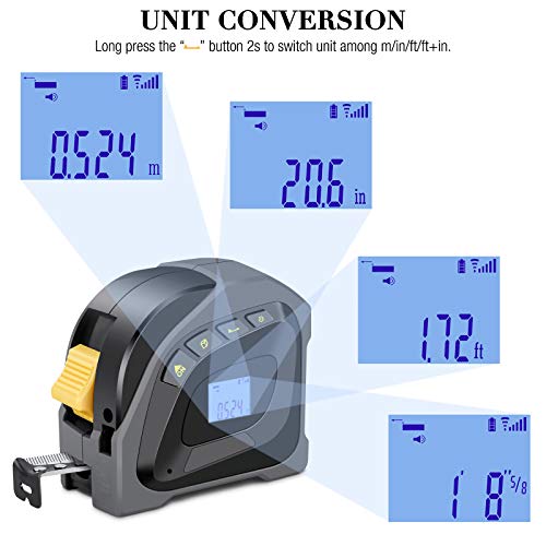 Laser Tape Measure, KOMAKE 2in1 Laser Measure 131.2Ft, Tape Measure