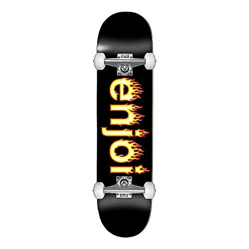 Enjoi Helvetica Flame Youth FP Skateboard Complete,7.75FU,Bl
