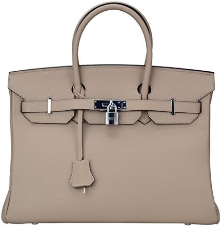 Qidell Women's Padlock Handbags With Silver Hardware On Clearance