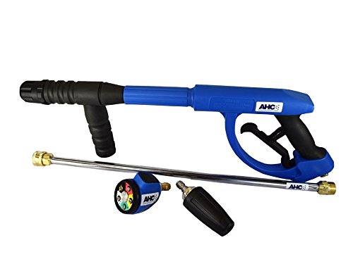 American Hydro Clean AHCGUNKIT7 M22 Ergo Pressure Washer Gun 3600PSI, 20" Lance, Multi-tip and Turbo Nozzle, Blue (Pack of 4)
