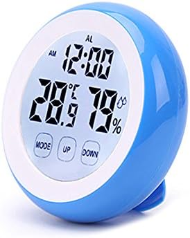 CactusAngui Temperature Humidity Meter Digital Thermometer Moisture Hygrometer Alarm Clock Blue