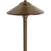 VOLT Max Spread 12V Solid Brass Path Light (25" Tall, 9" Shade), Bronze | 16-Foot Diameter Area of Illumination, Lamp Ready, Low Voltage, Ideal for Outdoor Pathway Walkway Garden Driveway or Patio