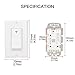 WiFi Smart Light Switch Wireless Remote Control In-Wall Timer Switch for Fan Lights Compatible with Alexa Google Home,No Hub Required