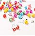 Hair Claw Clips Mini Hair Bangs 50 Piece Rainbow Beads Clip For Kids Girls Women Hanmei (Rainbow Opaque Mix)
