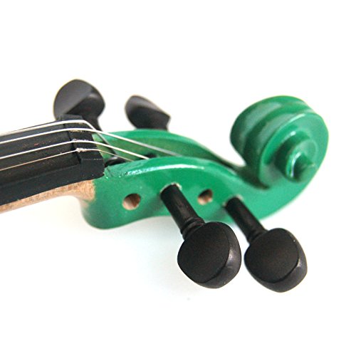 Kinglos Full Size 4/4 Green Colored Solid Wood Violin Kit Student Fiddle for Beginners Children Kids with Case, Shoulder Rest, Bow, Rosin, Bridge and Strings