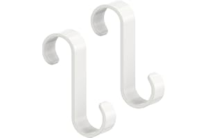 POOL FELLOWS S Hooks for Hanging,Heavy Duty S Shaped Hook, Thicken S Hanger for Plants, Bags, Clothes, Outdoor, Garden, Pool (White, 3.3 inches, 2pcs)