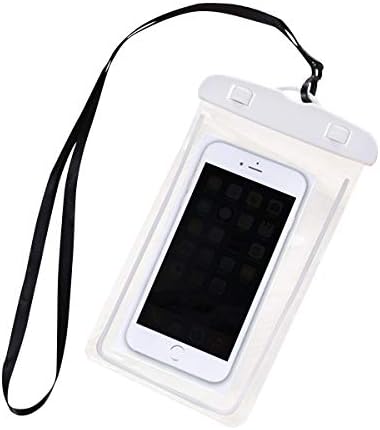 Waterproof Phone Case Rainproof Durable Touch Responsive Waterproof Phone Cover with Lanyard Fits 6 inch All Mobile Smart Phones (Color : White)