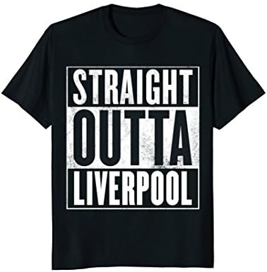 Mens Liverpool Shirt - Straight Outta Liverpool T-Shirt Large Black