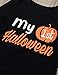 Baby Girl Boy Clothes My First Halloween Long Sleeve Romper,Little Cute Ghost Pants with Hat+Headband Outfit Set(0-3 Months)