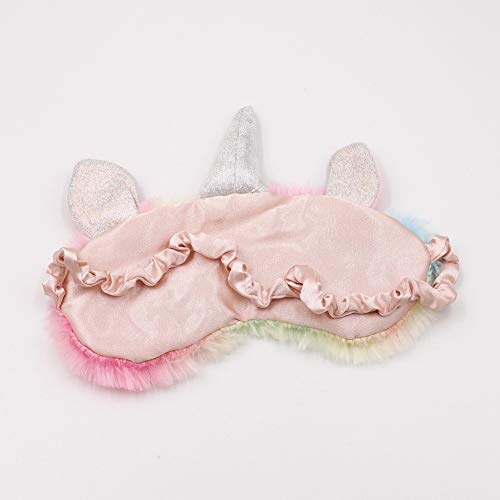 ZTL Girls Colorful Unicorn Sleeping Mask Cute Unicorn Horn Soft Plush Eye Mask Blindfold Eyeshade Eye Cover