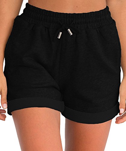 Tengo Women Summer Beach Shorts Juniors Folded Hem Shorts with Drawstring - Image 5