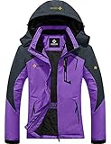 GEMYSE Women's Mountain Waterproof Ski Snow Jacket Winter Windproof Rain Jacket (Purple, M)
