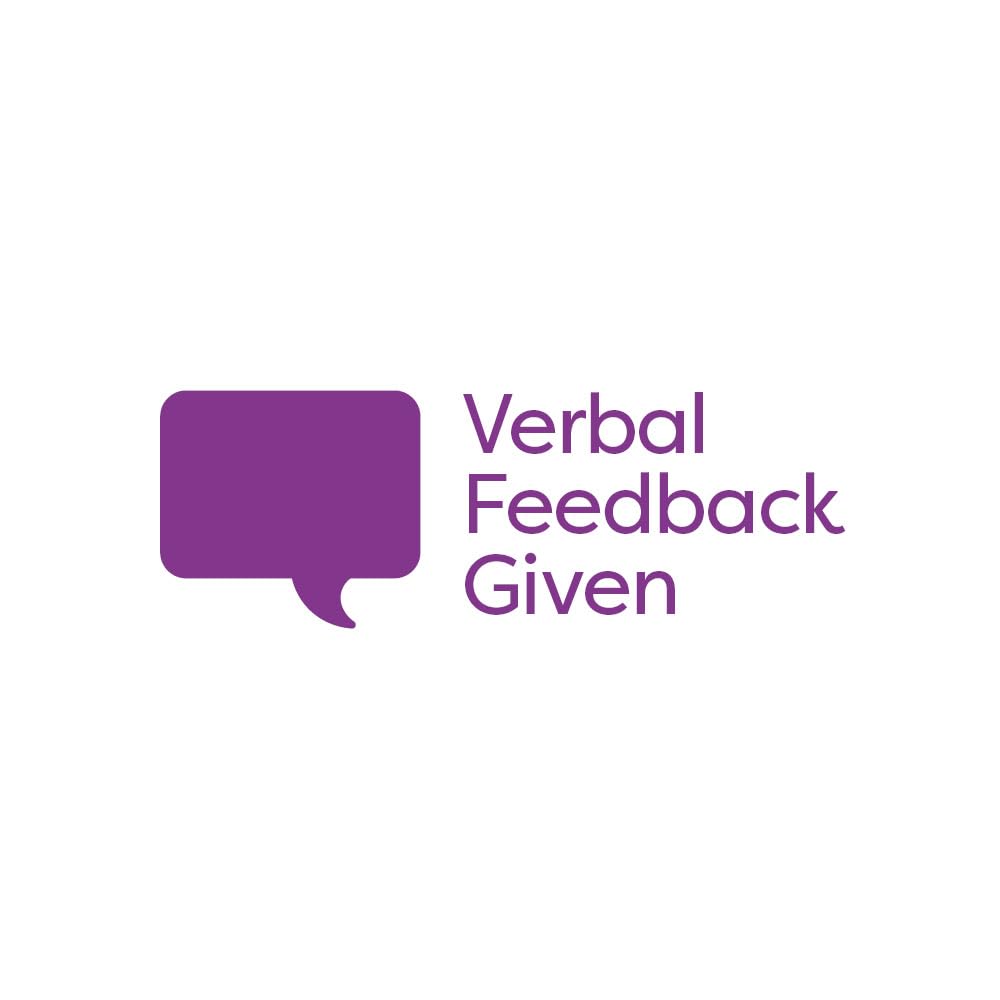 SuperStickers Assessment Stamper for teachers: Verbal Feedback Given - Purple Ink
