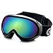 Odoland Kids Ski Goggles, Snowboard Goggles for Youth Skiing Age 8-16, Snow Goggles S2 Double Lens Anti-Fog UV400 Protection, Black Frame Color Lens VLT 24%