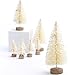 Factory Direct Craft Miniature Assorted Size (Ranging from 1-1/2 to 3-1/2 Inches Tall) Off White Vintage Look Frosted Sisal Christmas Trees - Total of 24 Bottle Trees