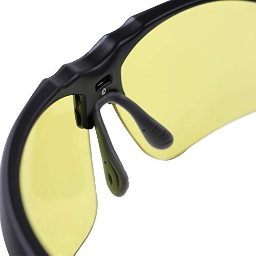 PROTEAR Shooting Glasses UV 400 Protection Protective Eyewear,Anti Fog Anti Scratch Safety Glasses with Case,Yellow - Thumbnail 2