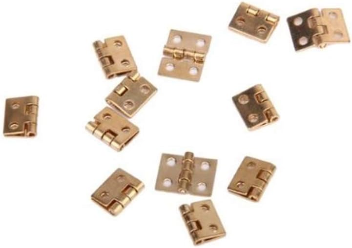 1:12 Doll House Mini Cupboard Drawer Hinge Metal Butterfly Hinges Cabinet Drawer Door Butt Hinges Golden 12Pcs