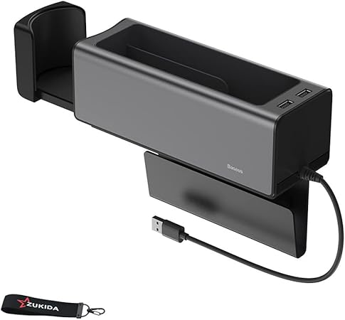 Amazon Zukida 21最新版 車用収納ポケット カーシートオーガナイザー 2usbポートサイドトレイ カップホルダー 車内用品 多機能 車用収納ボックス ほとんどの車に適合 ブラック ポケット ケース カバー 車 バイク