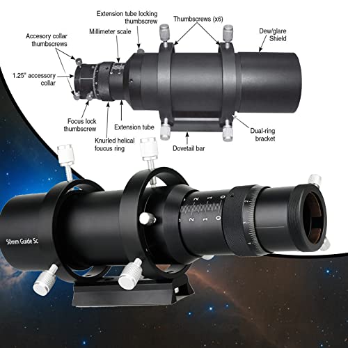Svbony SV106 Guide Telescope, Full Coated Viewfinder and Helical Focal Ratio, 50mm F4 Focal Ratio to Guide Star Search, Compatible with ZWO QHY Auto Guide Camera