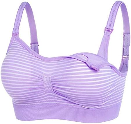 Fashio nnova Breastfeeding Seamless Gathering Pregnant Women Bra Nursing Bra Without Steel Ring Bra Anti-Sagging Gathering Front Buckle Adjustable Bra
