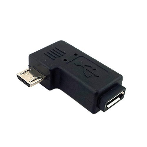 chenyang 6445165 90 Degree Left Angled Micro USB 2.0 5pin Male to Female M to F Extension Adapter