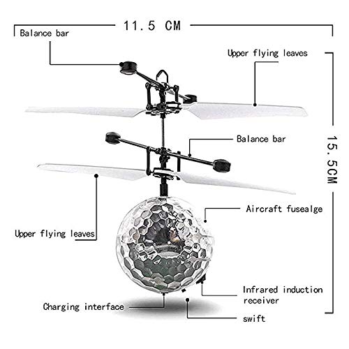 image for Wecolor Kids Flying Ball Crystal Flashing LED Light Flying Ball RC Toy
