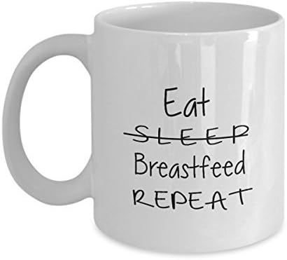 Eat Sleep Breastfeed Repeat - 11oz Ceramic Coffee Mug - Breastfeeding Coffee Mug - Breastfeeding Coffee Cup - Breast is Best - Novelty