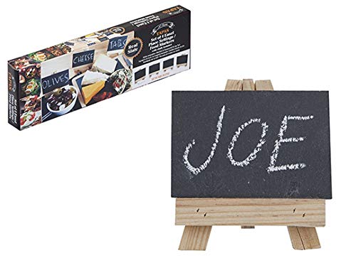 Mini Wooden Easel with Slate Place Setting - Set of 4 - Rustic Tabletop Display Stands - Perfect for Weddings, Events, & Home Dinners