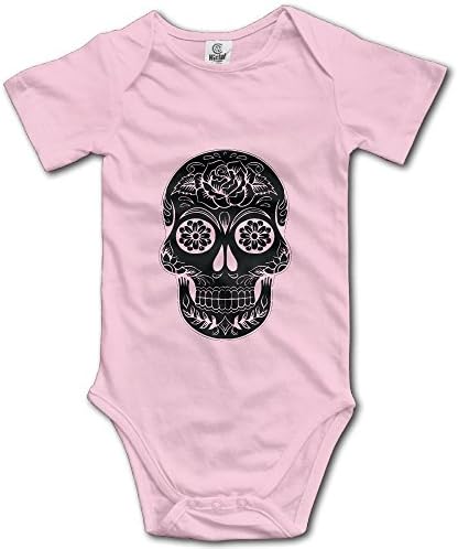 A Sugar Skull Retro Newborn Baby Short Sleeve Romper Infant Summer Clothing