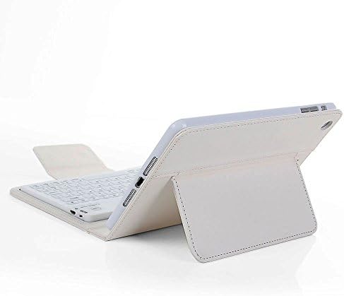Henxlco Wireless Bluetooth Keyboard w/ Stand PU Leather Case Cover For Apple iPad Mini Retina 2 3 4 (white)
