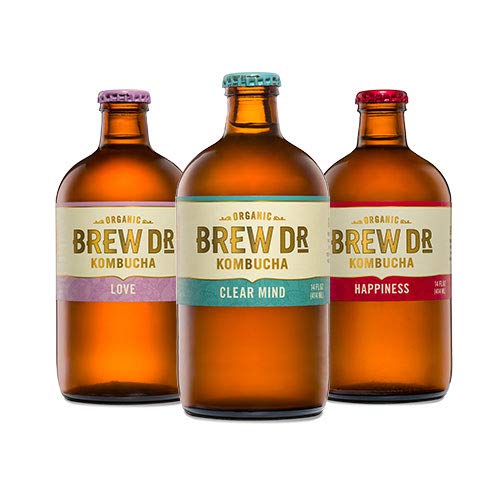 Brew Dr. Kombucha Organic Three Flavor Variety Pack, 14 Oz
