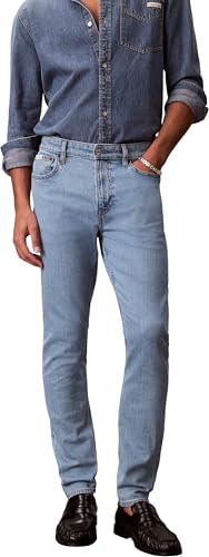 Calvin Klein Jean Slim Taper Adam Lt Stone LV04RF929G pour Homme, Bleu, 33W/30L