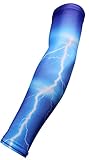NEW! Sports Farm - Royal Light Blue Lightning Moisture Wicking Compression Arm Sleeve (Youth Medium)