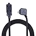 Globe Electric 22810 9ft Fabric Extension Cord, 3 Polarized Outlets, Right Angle Plug, 125 Volts, Black, Home and Office Decor, Modern Electronic Accessories, Indoor Flexible Power Cable