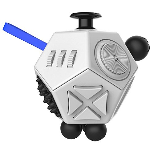 Fidget Cube,Starsprairie Anxiety Stress Relief Office Gift Educational Toys Desktop 12 Sides for Adults and Children Autism Adhd (White)