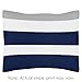 Navy Blue, Gray and White Stripe 4 Piece Childrens, Teen Boys Twin Bedding Set Collection